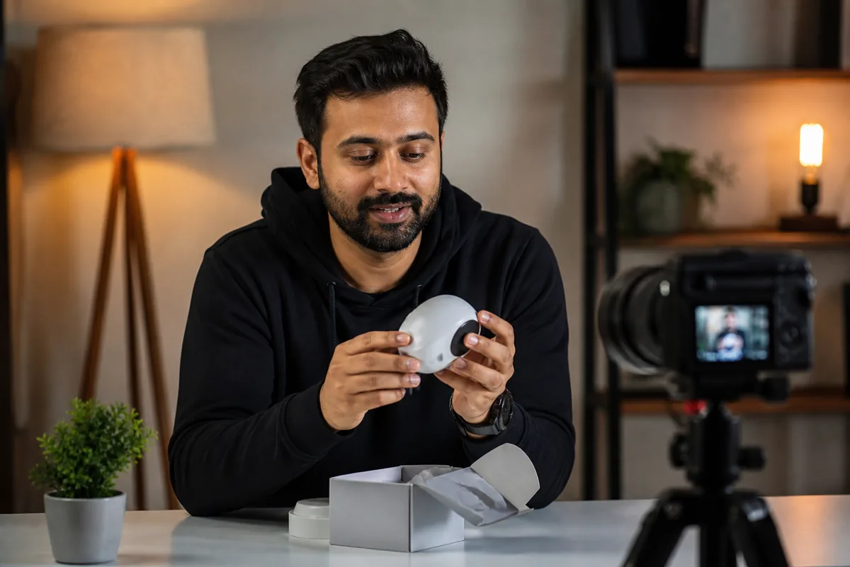 Creator filming a Reel